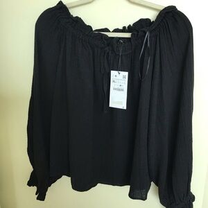 Zara Black Off-Shoulder Blouse